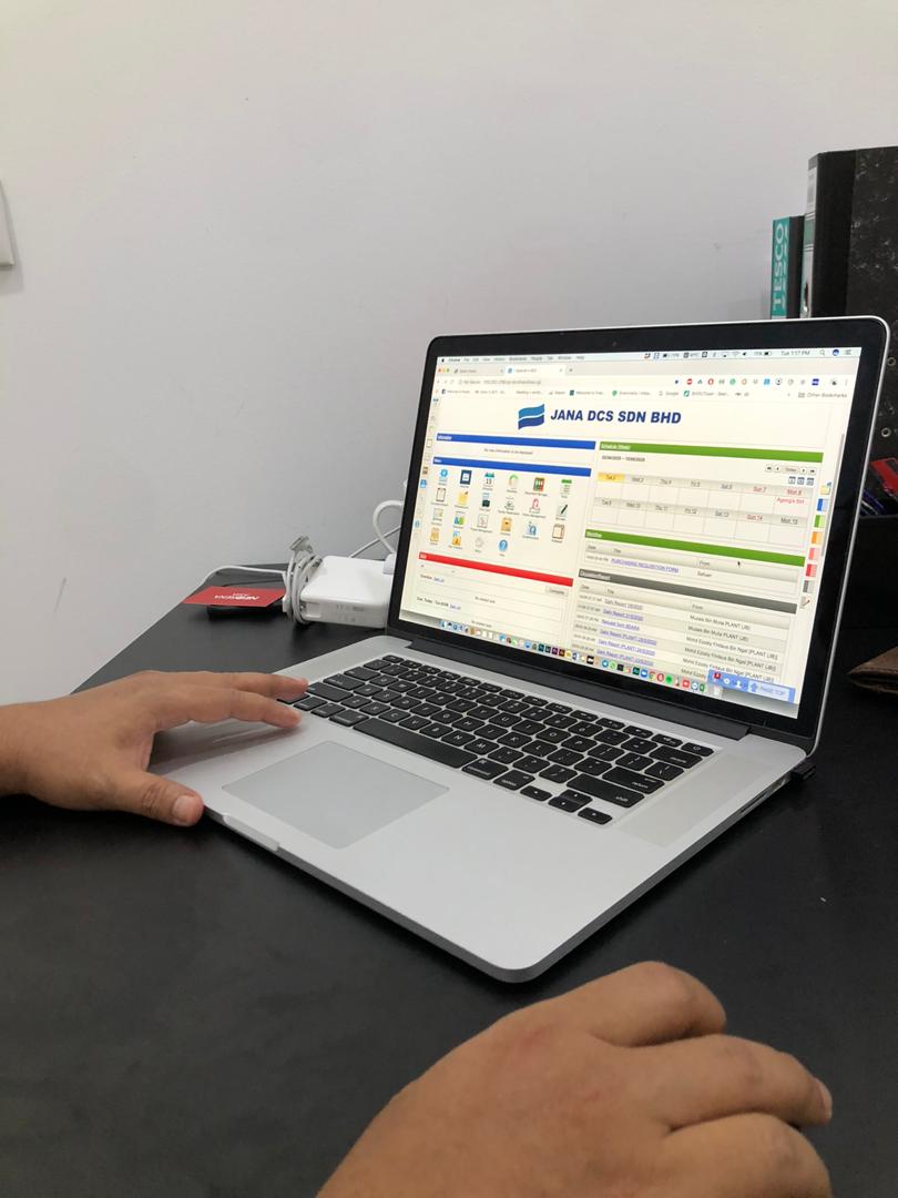 Jana DCS Sdn Bhd desknet's NEO dashboard showing Schedule Sheet and Circulation modules